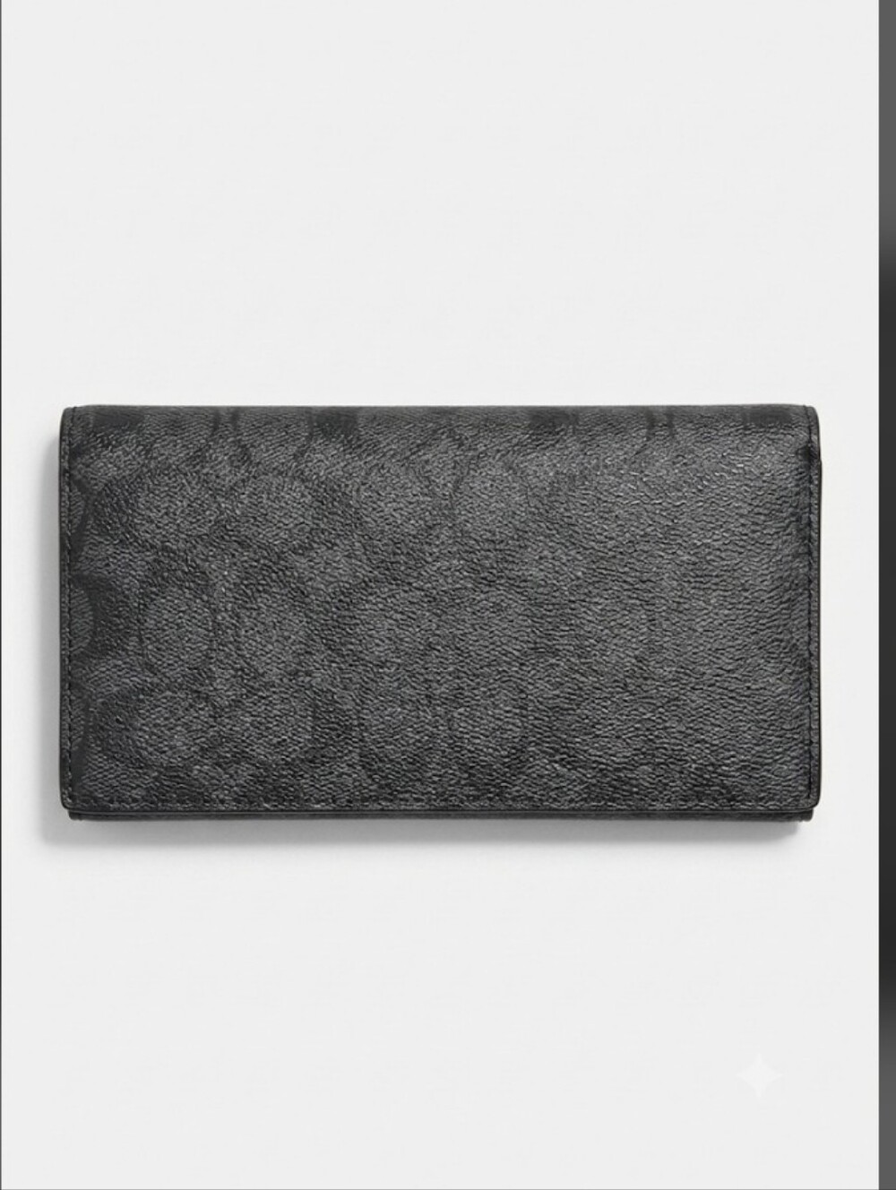 Coach Signature Monogram Phone Wallet In Black And Gray